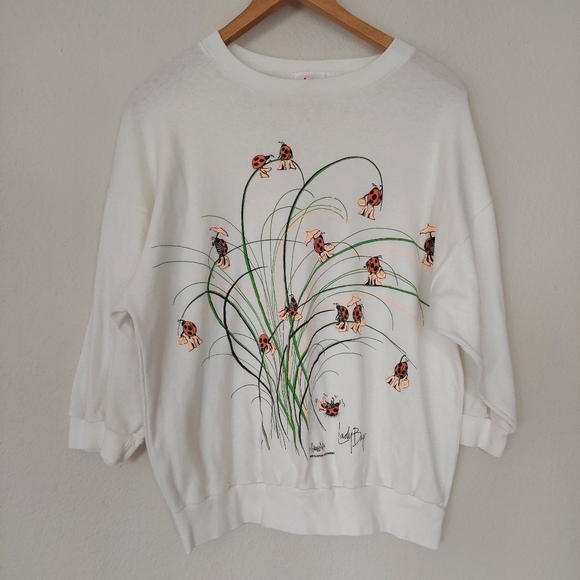 Jane Colby 1988 Ladybug in Heels Vintage Retro Y2k Shirt Top - Picture 1 of 12